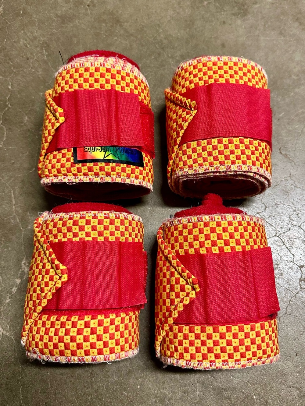 Red and Yellow Checker Polo Wraps